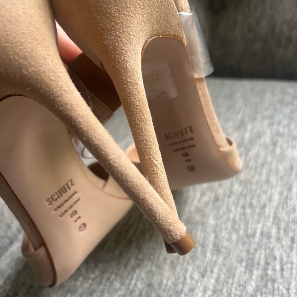 SCHUTZ Tan Heels with Clear Strap - Picture 10 of 11